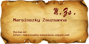 Marsinszky Zsuzsanna névjegykártya